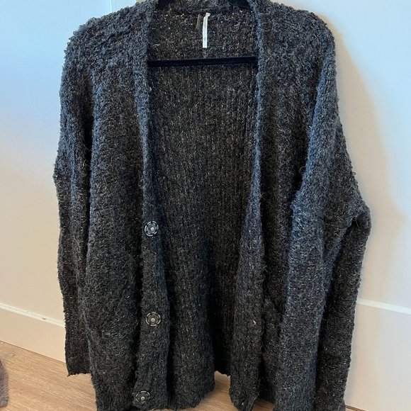Free People chunky dark grey knit sweater (xs)‎ - Picture 2 of 5